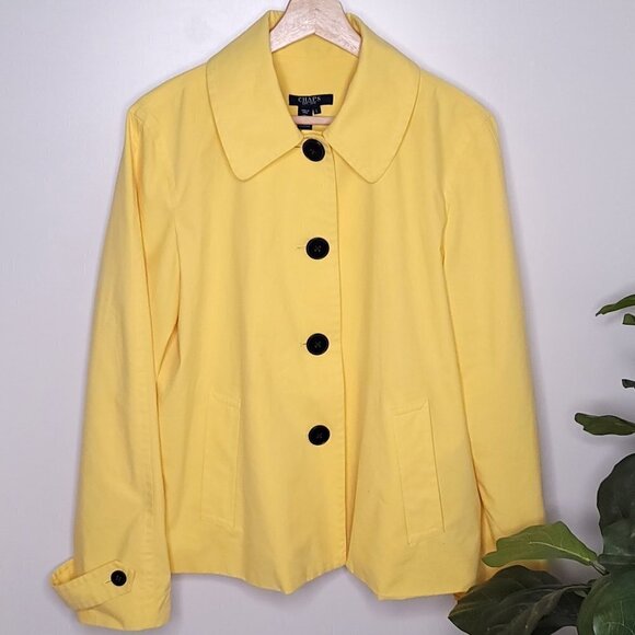 Chaps swing coat fully lined sunny yellow L - Picture 2 of 6